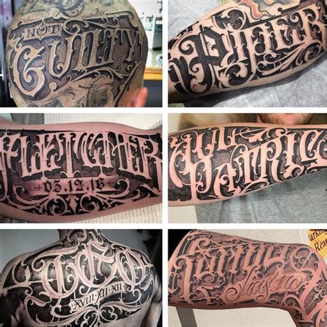 name tattoos with shading